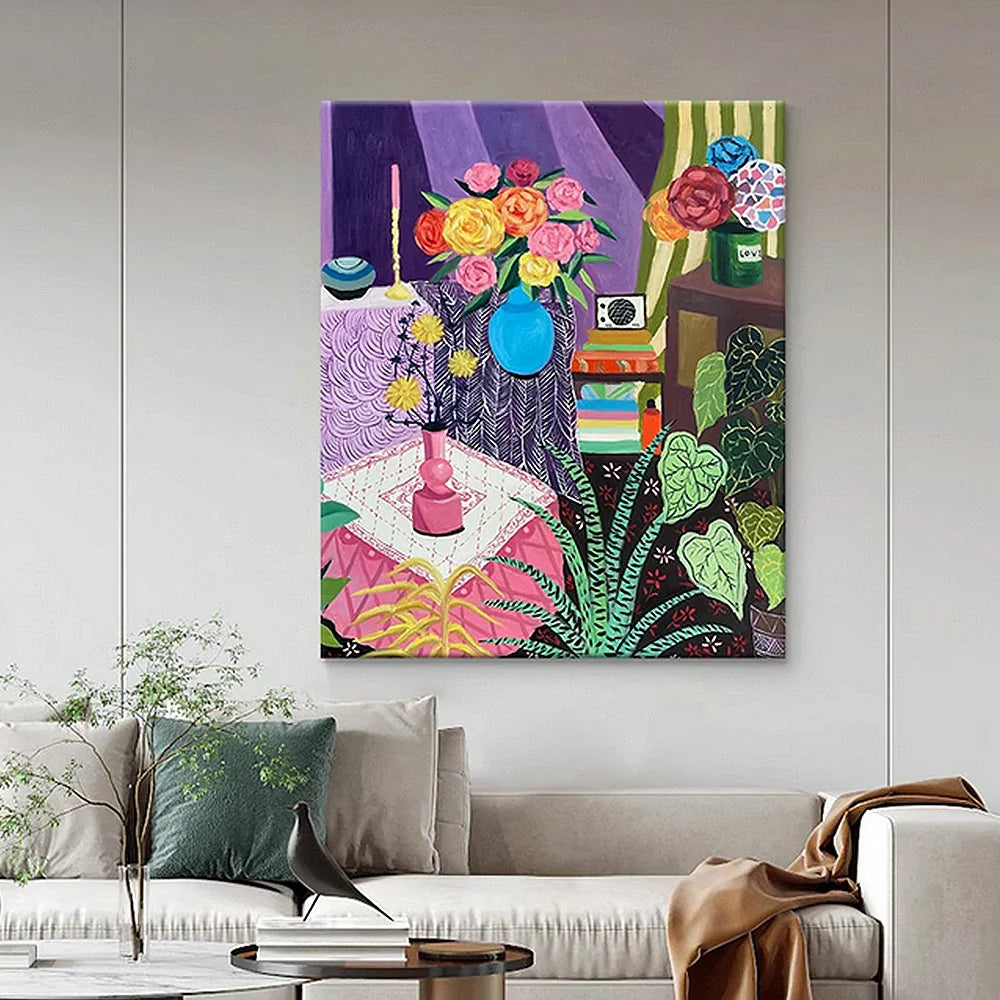 LUXORA 50/80/120cm Hand-Painted Oil Painting - Premium Textured Wall Art Highlighting Soft Brushwork and Modern Form