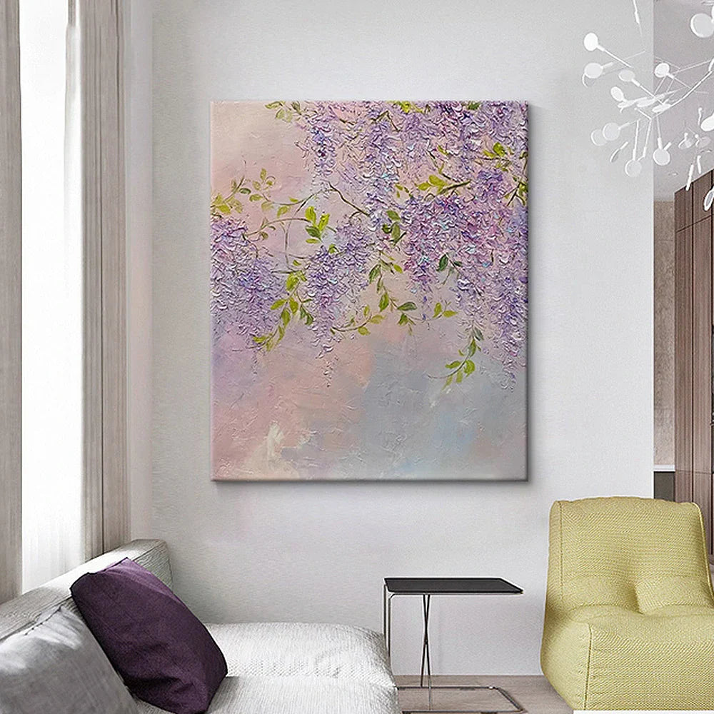 LUXORA 50/80/120cm Hand-Painted Oil Painting - Modern Abstract Canvas Art with Gentle Colour Layers and Balanced Texture
