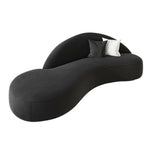 LIVARA 220cm Design, Easy-to-Clean, Matte Velvet Curved High-Density Waterproof, Ergonomic Upholstered, Sofa Sponge - Black