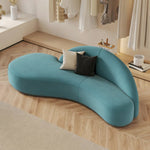 LIVARA 220cm Sponge Design, Velvet Waterproof, Easy-to-Clean, Upholstered, - Matte Curved Ergonomic High-Density Sofa Blue