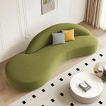 LIVARA 220cm Sofa Velvet Upholstered, Waterproof, High-Density Sponge - Matte Ergonomic Easy-to-Clean, Design, Curved Green