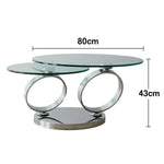 LUXORA Rotating Coffee Table - Multi-Layer Design, Tempered Glass, Mirror-Finish Stainless Steel Frame, Artistic Look