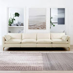 LUXORA Oversized Sofa - Deep Seating with Feather-Blend Cushions, Cotton-Linen Upholstery, Relaxed Lounge Comfort - White