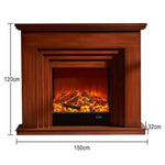 LIVARA 608 Cabinet - Core Fireplace - 12W/750-1500W Dual Wood Flame Options Solid Frame, White TV Effect, 3D Electric Brown