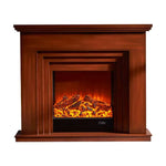 LIVARA 608 Cabinet - Core Fireplace - 12W/750-1500W Dual Wood Flame Options Solid Frame, White TV Effect, 3D Electric Brown