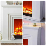 LIVARA 608 Solid Frame, Effect, TV - Options Dual Cabinet Core Wood Flame White Electric 3D Fireplace 12W/750-1500W - White