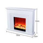 LIVARA 608 Solid Frame, Effect, TV - Options Dual Cabinet Core Wood Flame White Electric 3D Fireplace 12W/750-1500W - White