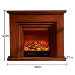 LIVARA 608 Cabinet - Core Fireplace - 12W/750-1500W Dual Wood Flame Options Solid Frame, White TV Effect, 3D Electric Brown