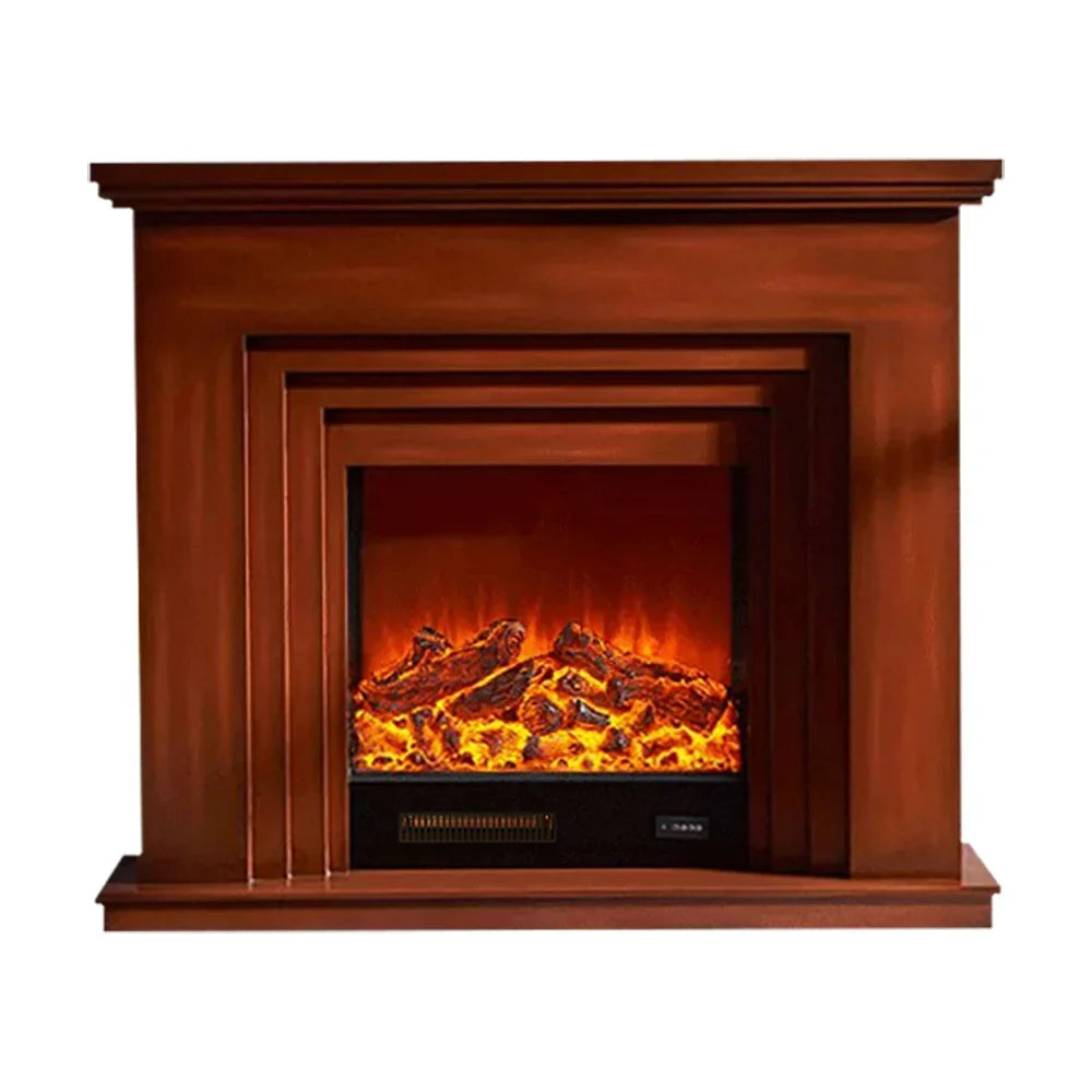 LIVARA 608 Cabinet - Core Fireplace - 12W/750-1500W Dual Wood Flame Options Solid Frame, White TV Effect, 3D Electric Brown