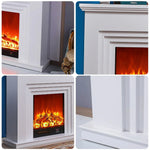 LIVARA 608 Solid Frame, Effect, TV - Options Dual Cabinet Core Wood Flame White Electric 3D Fireplace 12W/750-1500W - White