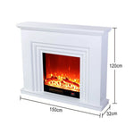 LIVARA 608 Solid Frame, Effect, TV - Options Dual Cabinet Core Wood Flame White Electric 3D Fireplace 12W/750-1500W - White