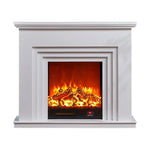 LIVARA 608 Solid Frame, Effect, TV - Options Dual Cabinet Core Wood Flame White Electric 3D Fireplace 12W/750-1500W - White