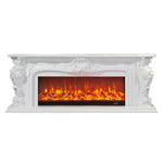 LIVARA 610 3D Flame, Remote Wood, Solid - TV Electric Decorative Fireplace Core White or Control, Stand Heating Options 12W/750-1500W