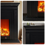 LIVARA 701 - Choice Remote Solid TV Wood Flame Heating 750-1500W of Core Electric Core Decorative Effect, 3D Fireplace Control, or 12W Console Black