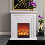 LIVARA 701 Fireplace Control, of 12W Decorative Core Electric - Console - Core Effect, 3D Choice Solid Flame TV 750-1500W Remote Heating or Wood White