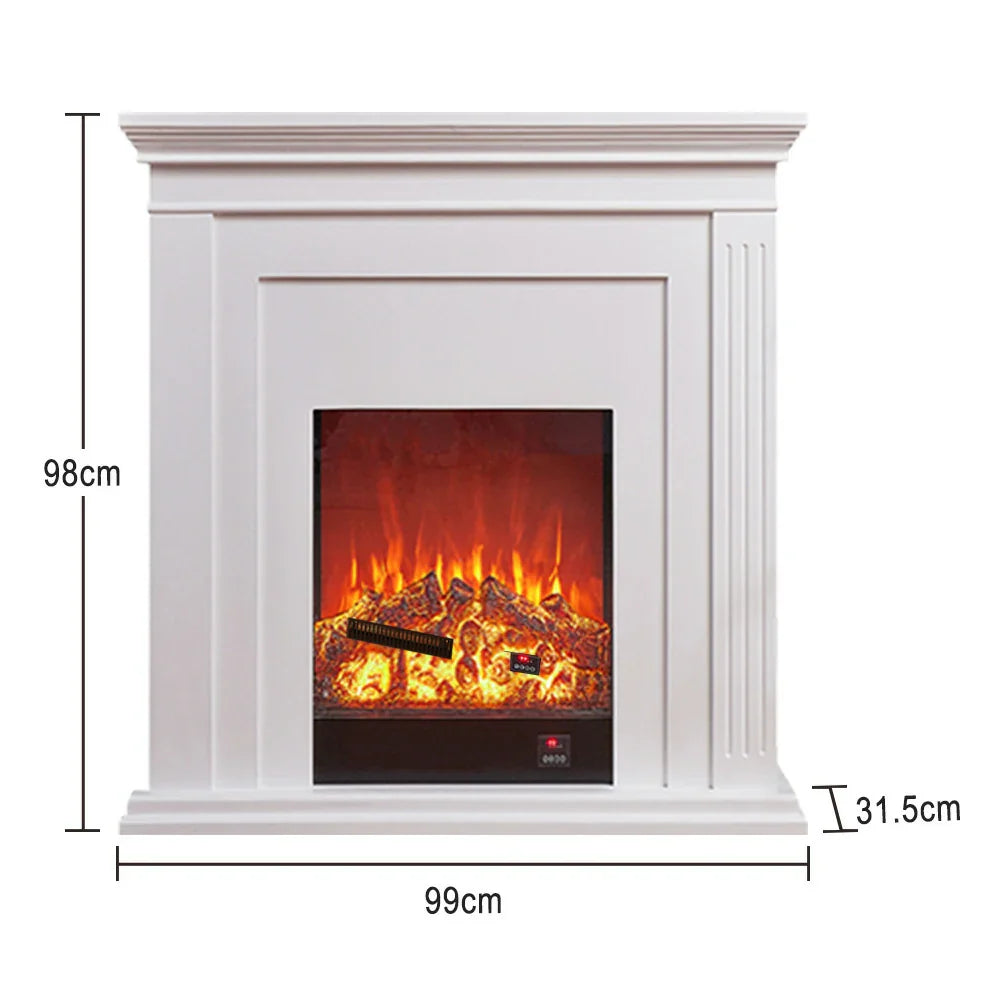 LIVARA 701 Fireplace Control, of 12W Decorative Core Electric - Console - Core Effect, 3D Choice Solid Flame TV 750-1500W Remote Heating or Wood White