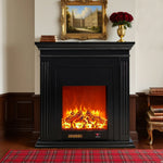 LIVARA 701 - Choice Remote Solid TV Wood Flame Heating 750-1500W of Core Electric Core Decorative Effect, 3D Fireplace Control, or 12W Console Black