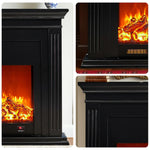 LIVARA 701 - Choice Remote Solid TV Wood Flame Heating 750-1500W of Core Electric Core Decorative Effect, 3D Fireplace Control, or 12W Console Black