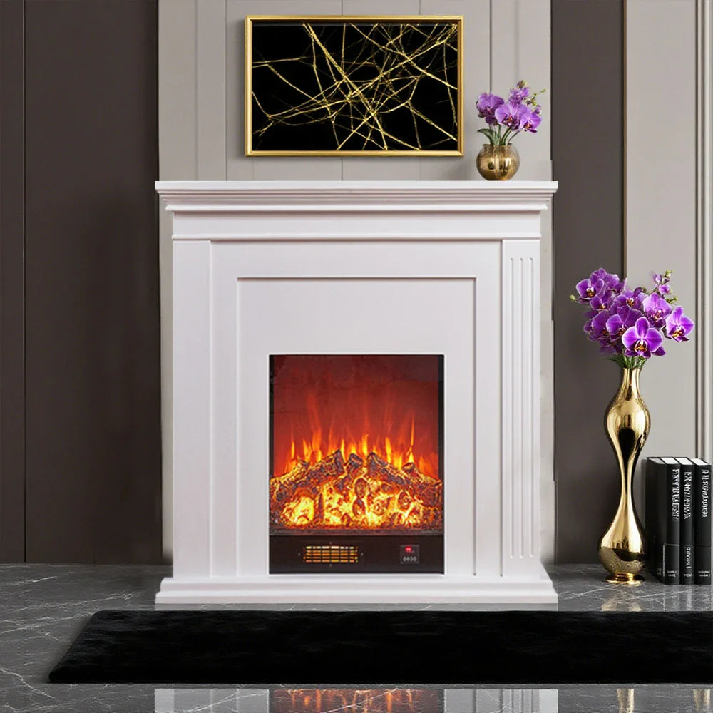 LIVARA 701 Fireplace Control, of 12W Decorative Core Electric - Console - Core Effect, 3D Choice Solid Flame TV 750-1500W Remote Heating or Wood White
