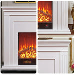 LIVARA 701 Fireplace Control, of 12W Decorative Core Electric - Console - Core Effect, 3D Choice Solid Flame TV 750-1500W Remote Heating or Wood White