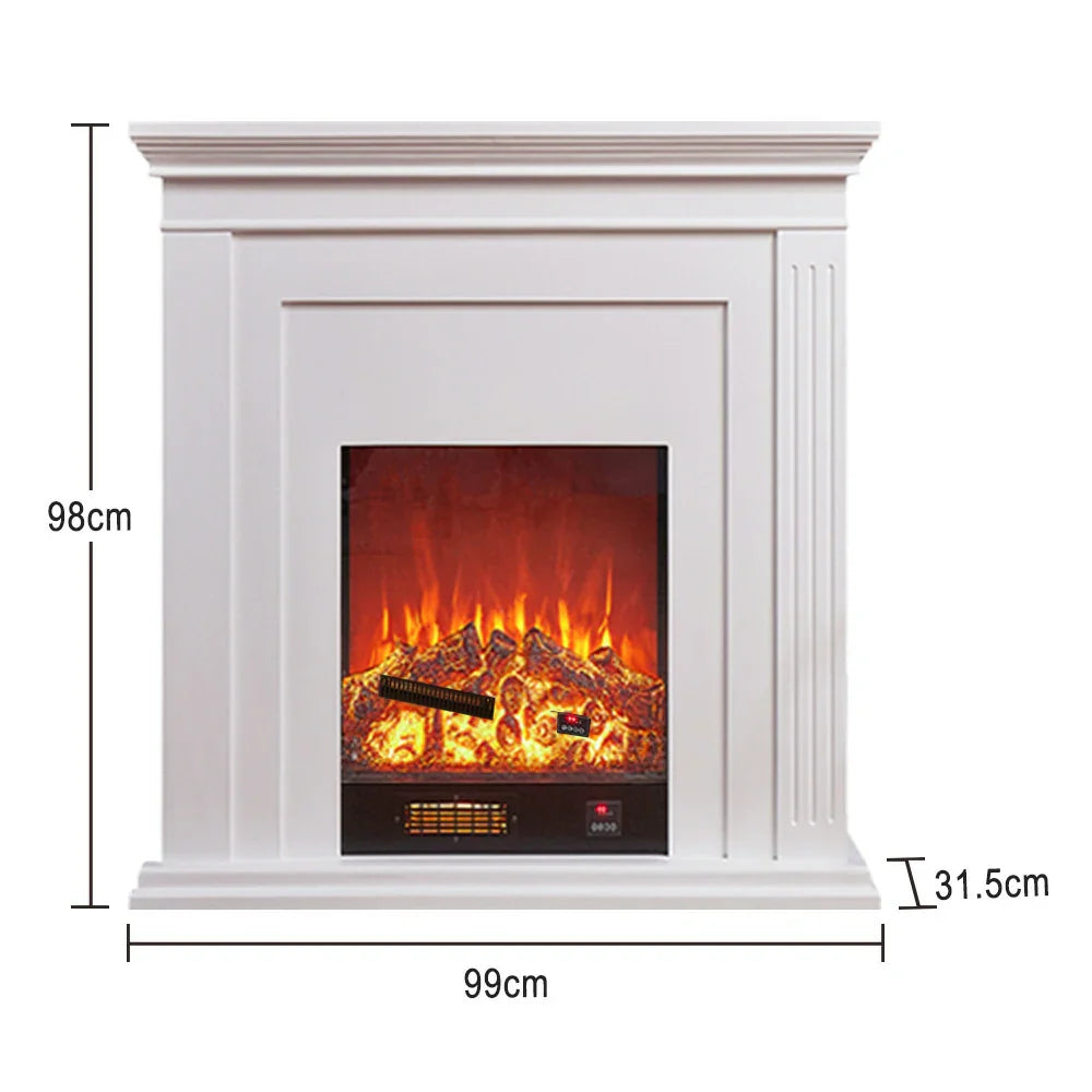 LIVARA 701 Fireplace Control, of 12W Decorative Core Electric - Console - Core Effect, 3D Choice Solid Flame TV 750-1500W Remote Heating or Wood White