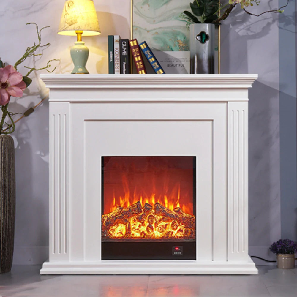 LIVARA 701 Fireplace Control, of 12W Decorative Core Electric - Console - Core Effect, 3D Choice Solid Flame TV 750-1500W Remote Heating or Wood White