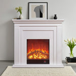 LIVARA 701 Fireplace Control, of 12W Decorative Core Electric - Console - Core Effect, 3D Choice Solid Flame TV 750-1500W Remote Heating or Wood White