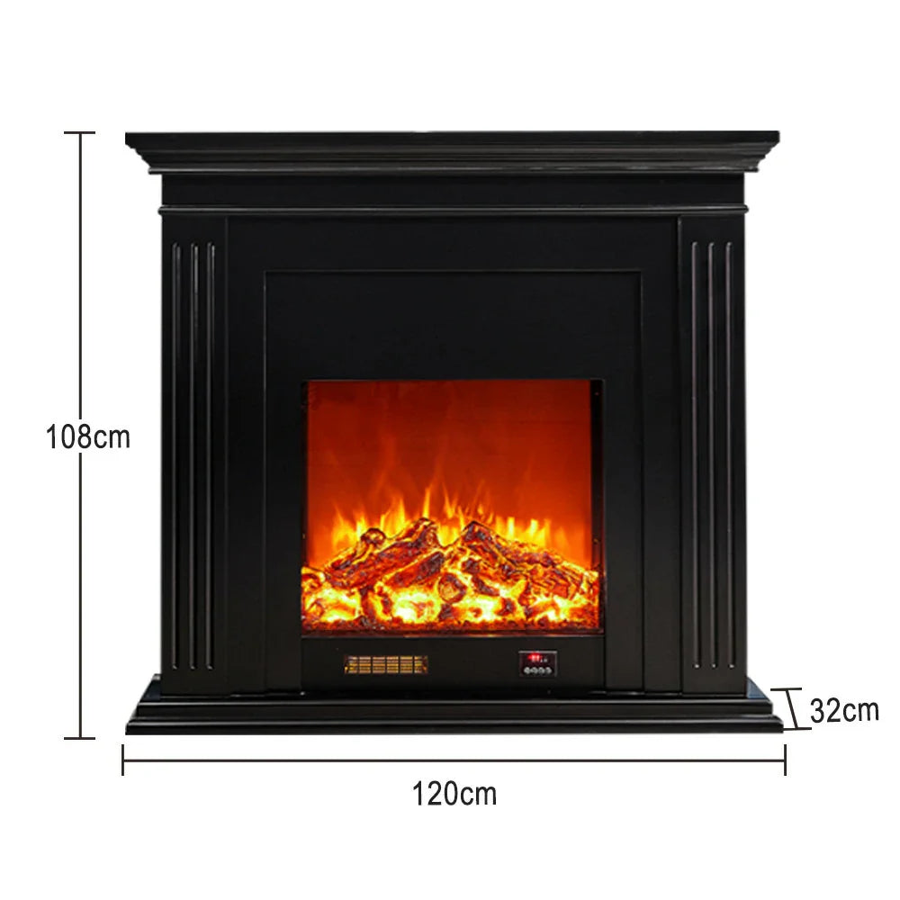 LIVARA 701 - Choice Remote Solid TV Wood Flame Heating 750-1500W of Core Electric Core Decorative Effect, 3D Fireplace Control, or 12W Console Black