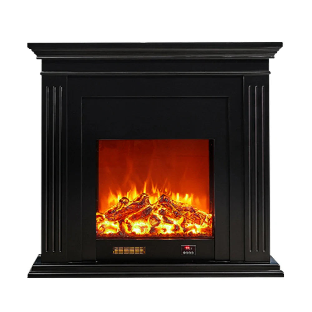 LIVARA 701 - Choice Remote Solid TV Wood Flame Heating 750-1500W of Core Electric Core Decorative Effect, 3D Fireplace Control, or 12W Console Black