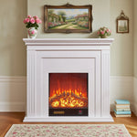LIVARA 701 Fireplace Control, of 12W Decorative Core Electric - Console - Core Effect, 3D Choice Solid Flame TV 750-1500W Remote Heating or Wood White