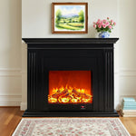 LIVARA 701 - Choice Remote Solid TV Wood Flame Heating 750-1500W of Core Electric Core Decorative Effect, 3D Fireplace Control, or 12W Console Black
