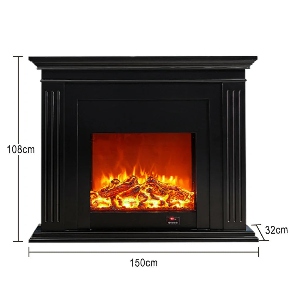 LIVARA 701 - Choice Remote Solid TV Wood Flame Heating 750-1500W of Core Electric Core Decorative Effect, 3D Fireplace Control, or 12W Console Black