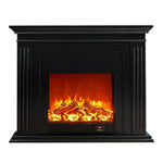 LIVARA 701 - Choice Remote Solid TV Wood Flame Heating 750-1500W of Core Electric Core Decorative Effect, 3D Fireplace Control, or 12W Console Black