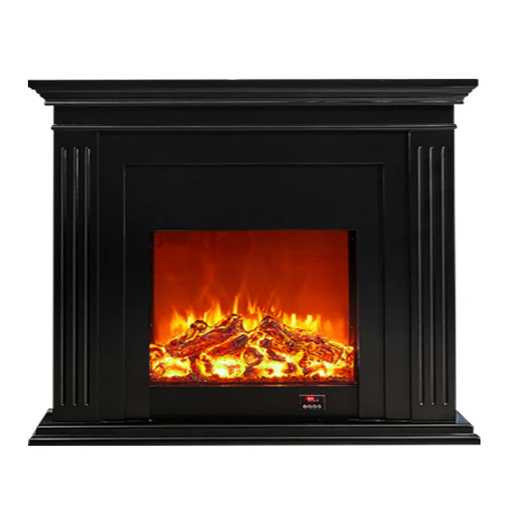 LIVARA 701 - Choice Remote Solid TV Wood Flame Heating 750-1500W of Core Electric Core Decorative Effect, 3D Fireplace Control, or 12W Console Black