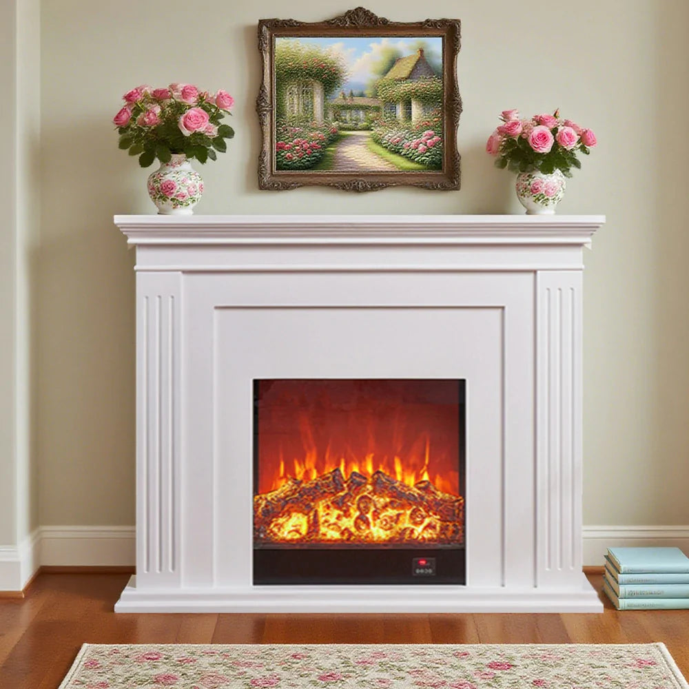 LIVARA 701 Fireplace Control, of 12W Decorative Core Electric - Console - Core Effect, 3D Choice Solid Flame TV 750-1500W Remote Heating or Wood White