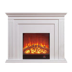 LIVARA 701 Fireplace Control, of 12W Decorative Core Electric - Console - Core Effect, 3D Choice Solid Flame TV 750-1500W Remote Heating or Wood White