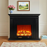 LIVARA 701 - Choice Remote Solid TV Wood Flame Heating 750-1500W of Core Electric Core Decorative Effect, 3D Fireplace Control, or 12W Console Black