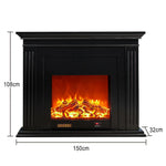 LIVARA 701 - Choice Remote Solid TV Wood Flame Heating 750-1500W of Core Electric Core Decorative Effect, 3D Fireplace Control, or 12W Console Black