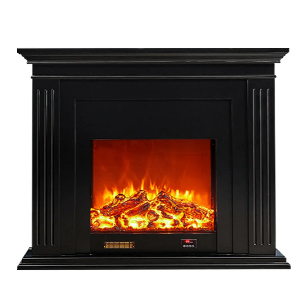 LIVARA 701 - Choice Remote Solid TV Wood Flame Heating 750-1500W of Core Electric Core Decorative Effect, 3D Fireplace Control, or 12W Console Black