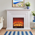 LIVARA 701 Fireplace Control, of 12W Decorative Core Electric - Console - Core Effect, 3D Choice Solid Flame TV 750-1500W Remote Heating or Wood White