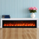 LIVARA 711 3D Frame, Fireplace Cabinet - Solid TV 180/200cm Core - Effect, Wood Dual Electric White Options Flame 12W/750-1500W, White