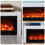LIVARA 711 3D Frame, Fireplace Cabinet - Solid TV 180/200cm Core - Effect, Wood Dual Electric White Options Flame 12W/750-1500W, White