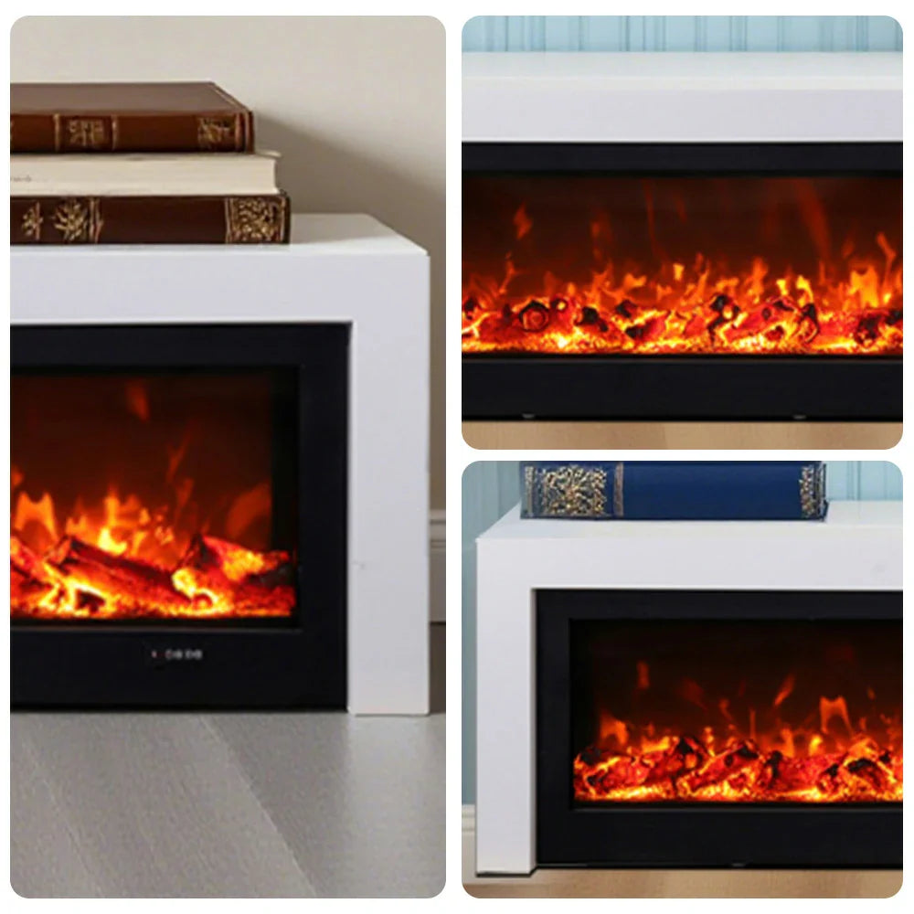 LIVARA 711 3D Frame, Fireplace Cabinet - Solid TV 180/200cm Core - Effect, Wood Dual Electric White Options Flame 12W/750-1500W, White