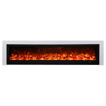 LIVARA 711 3D Frame, Fireplace Cabinet - Solid TV 180/200cm Core - Effect, Wood Dual Electric White Options Flame 12W/750-1500W, White