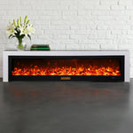 LIVARA 711 3D Frame, Fireplace Cabinet - Solid TV 180/200cm Core - Effect, Wood Dual Electric White Options Flame 12W/750-1500W, White