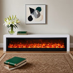 LIVARA 711 3D Frame, Fireplace Cabinet - Solid TV 180/200cm Core - Effect, Wood Dual Electric White Options Flame 12W/750-1500W, White