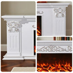 LIVARA 712 TV 3D Dual Cabinet Solid Flame Wood Frame, Options 12W/750-1500W, - Core Effect, Electric Fireplace White Remote Control, Low-Noise Design