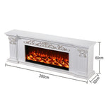 LIVARA 712 TV 3D Dual Cabinet Solid Flame Wood Frame, Options 12W/750-1500W, - Core Effect, Electric Fireplace White Remote Control, Low-Noise Design