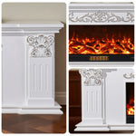 LIVARA 712 TV 3D Dual Cabinet Solid Flame Wood Frame, Options 12W/750-1500W, - Core Effect, Electric Fireplace White Remote Control, Low-Noise Design