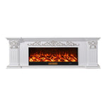 LIVARA 712 TV 3D Dual Cabinet Solid Flame Wood Frame, Options 12W/750-1500W, - Core Effect, Electric Fireplace White Remote Control, Low-Noise Design